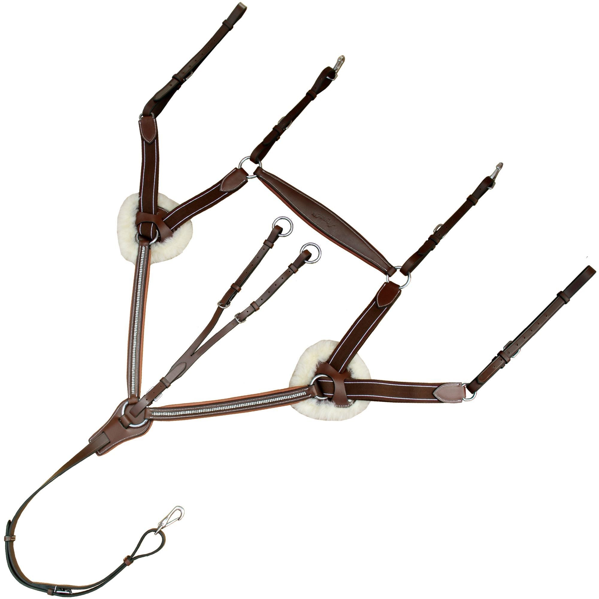 ExionPro 5 Point Bling Breastplate with Elastic & Sheepskin Padding