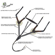 ExionPro 5 Point Bling Breastplate with Elastic & Sheepskin Padding