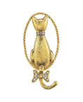 Load image into Gallery viewer, Backwards Cat Crystal Pin
