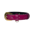 Load image into Gallery viewer, XS 7”-14” Purple Patent Italian Leather Collar/Custom Gold Oval Italian Hardware
