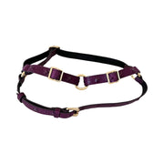 Glamorous Boysenberry, Embossed Studded Italian Leather Harness!