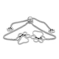 Load image into Gallery viewer, Paw Print Bracelet, Sterling Silver Peek-A-Boo Paws Adjustable Bracelet
