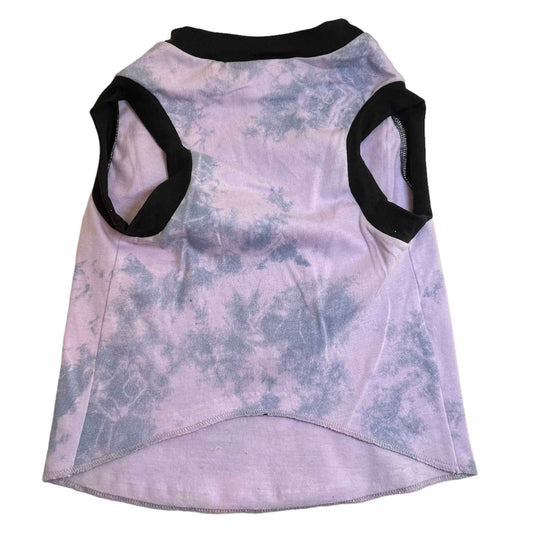 Upcycled Dog Tank - L "KISS PURPLE/BLACK'"