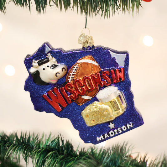 State Of Wisconsin Ornament - Southlake Paws