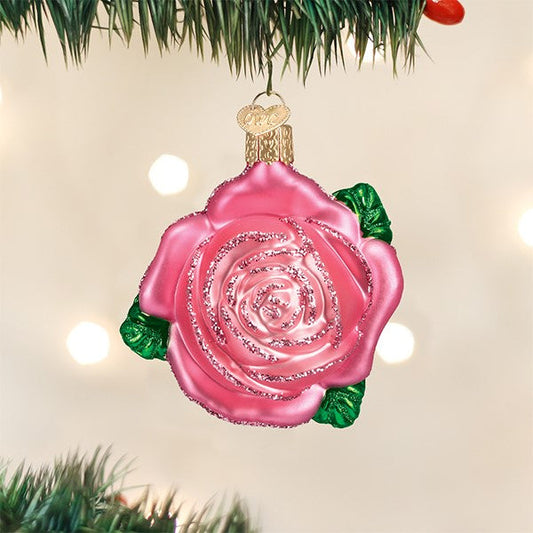 Pink Rose Ornament - Southlake Paws