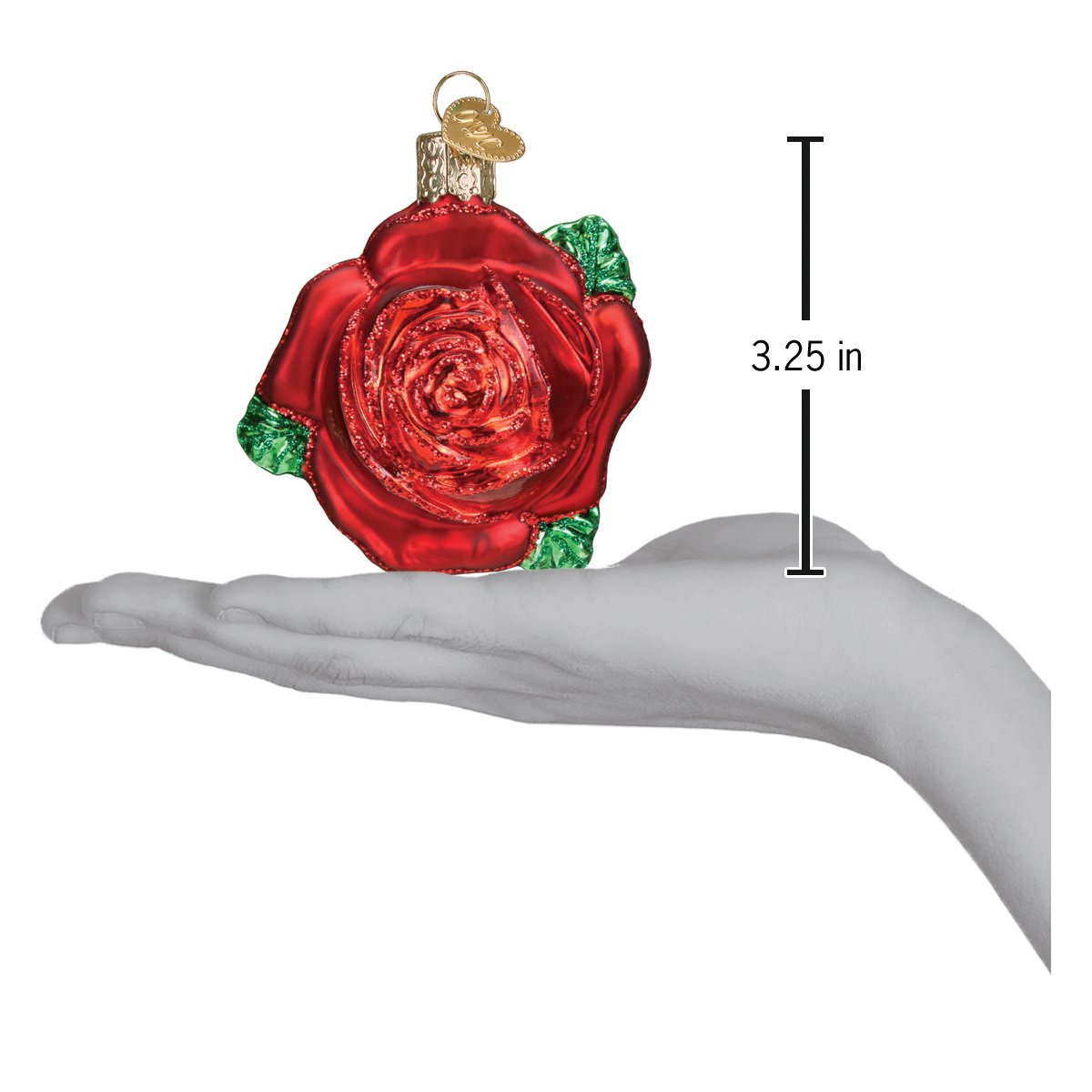 Red Rose Ornament - Southlake Paws