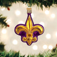 Load image into Gallery viewer, Purple Fleur-de-lis Ornament - Southlake Paws
