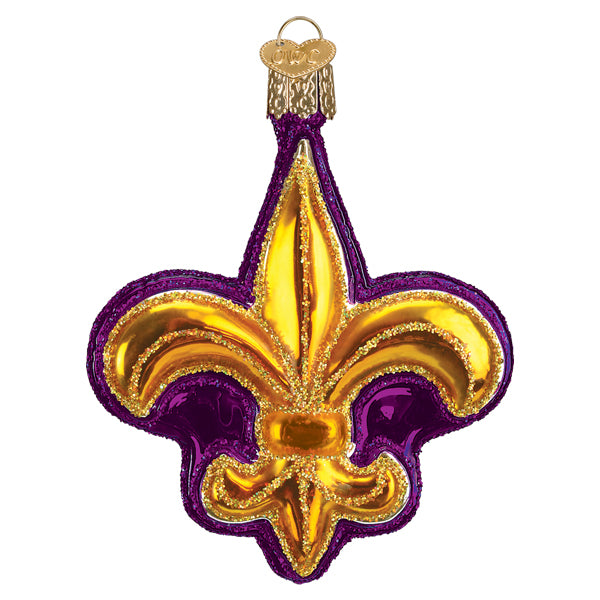Purple Fleur-de-lis Ornament - Southlake Paws