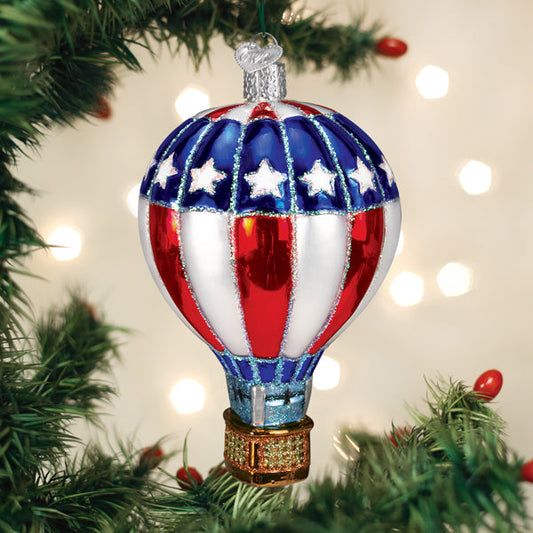 Patriotic Hot Air Balloon Ornament - Southlake Paws