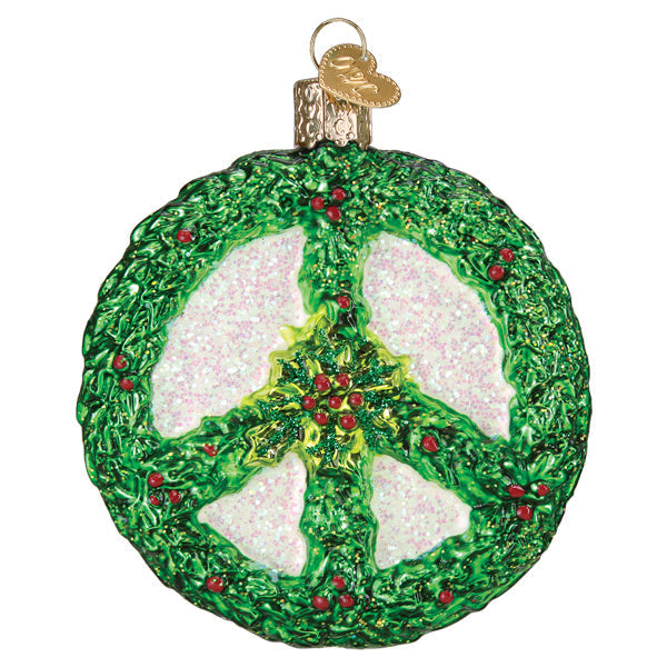 Holly Peace Symbol Ornament - Southlake Paws