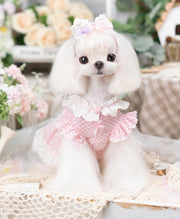 Luxury design dog Lacy Princess Puff Dress 