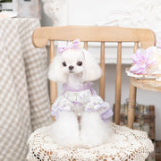 Luxury Japanese design Dog dress chiffon little bow floral 