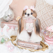 Luxury Japanese design Dog dress chiffon little bow floral 