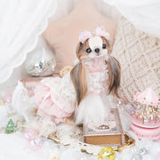 Luxury Japanese design Dog dress chiffon little bow floral 