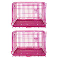 Load image into Gallery viewer, 24-42" Collapsible Pink Dog Crate RED24-42
