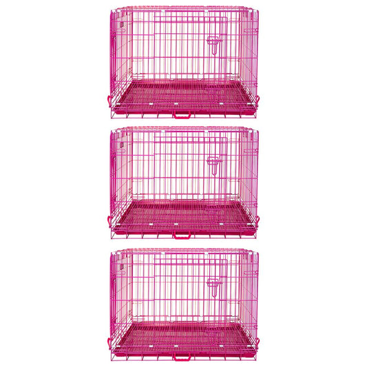 24-42" Collapsible Pink Dog Crate RED24-42