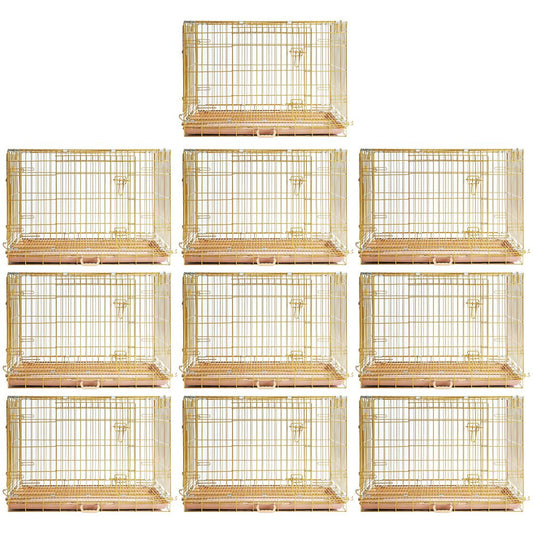 24-42" Collapsible Copper Gold Dog Crate GLD24-42