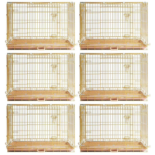 24-42" Collapsible Copper Gold Dog Crate GLD24-42