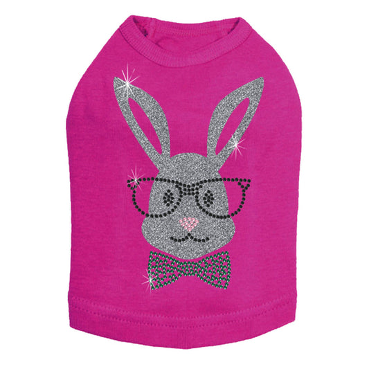 Bunny with Glasses and Bow Tie - Dog Tank alternate view