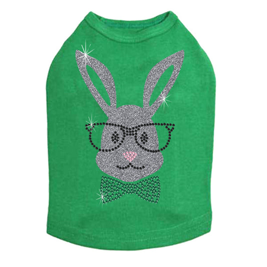 Bunny with Glasses and Bow Tie - Dog Tank alternate view