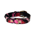 Load image into Gallery viewer, XS/S 7”-14” Fuchsia/Light Pink/Red & Black Snake Collar/Custom Gold Italian Hardware
