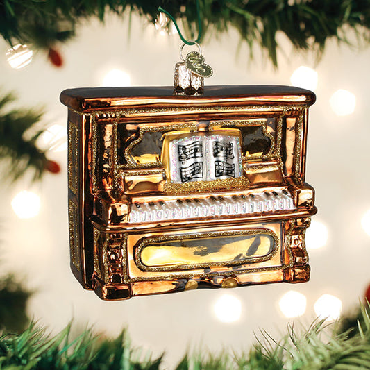 Brown Upright Piano Ornament - Southlake Paws