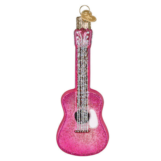 Glittered Glam Guitar Ornament - Southlake Paws