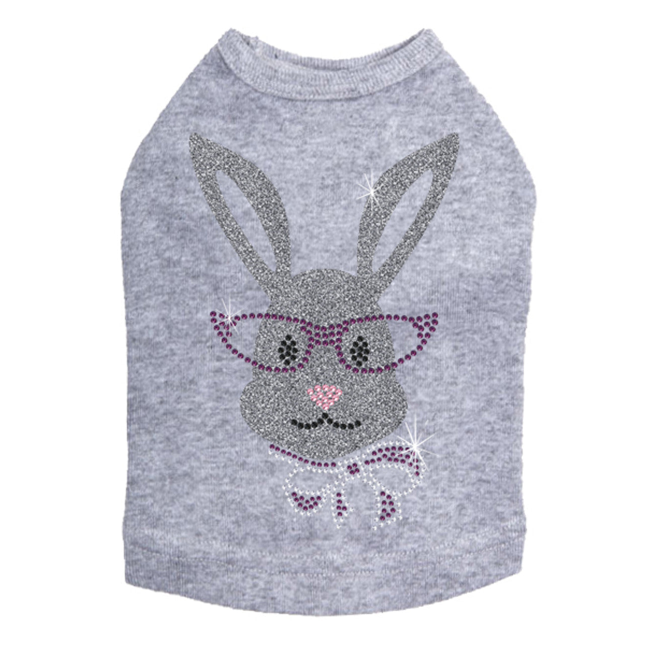 Girl Bunny with Glasses and Bow - Dog Tank alternate view