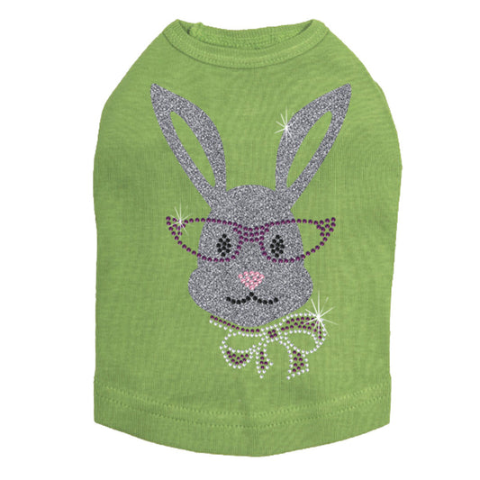 Girl Bunny with Glasses and Bow - Dog Tank alternate view