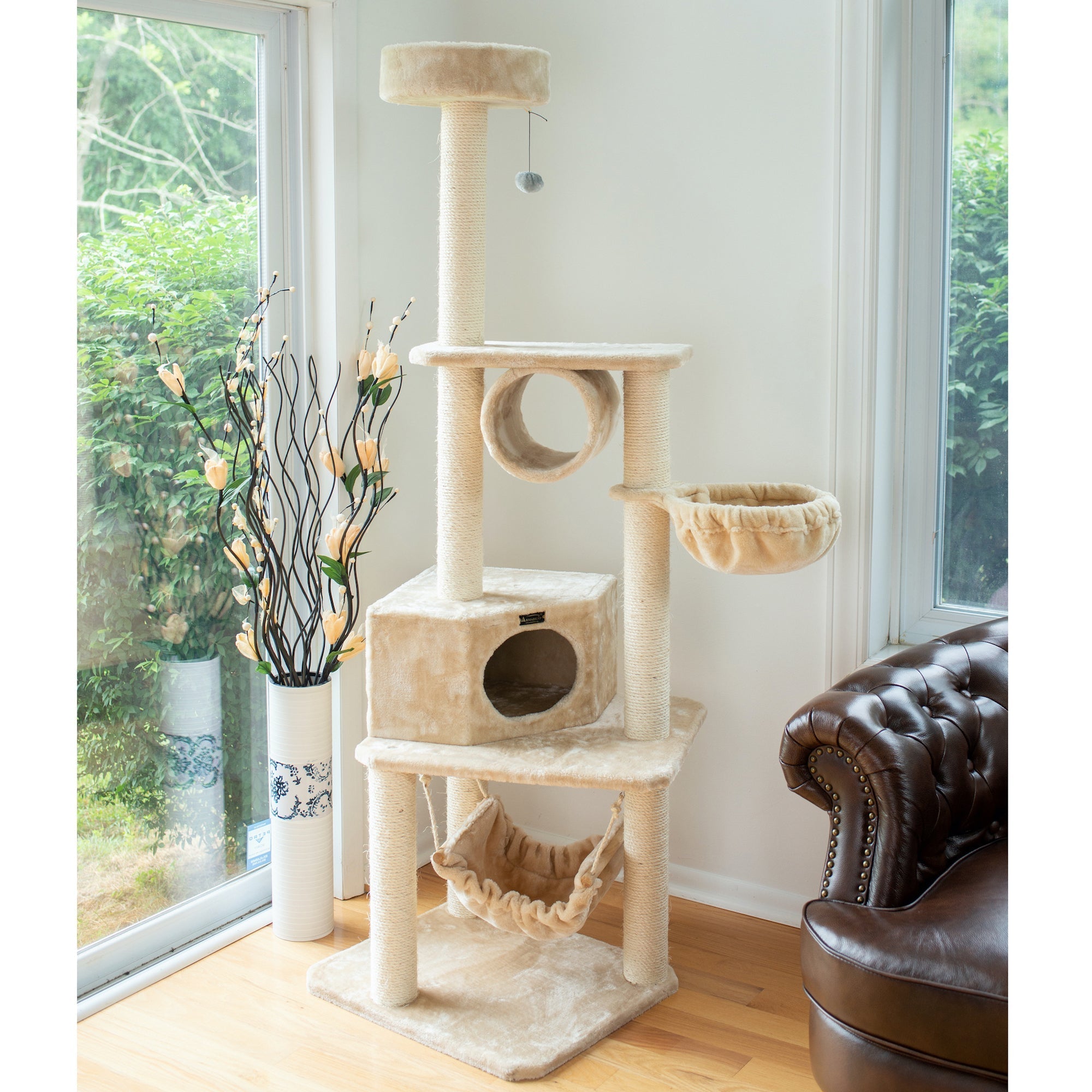 Armarkat 72" H Pet Cat Tower Tower EntertaInment Furniture With  Lounge Basket Perch A7204