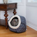 Armarkat Cuddle Cave Cat Bed C44 For Cats & Puppy Dogs  Blue Checkered