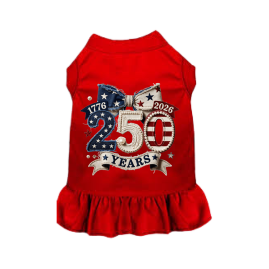 The “Liberty Heiress 250” Couture Pet Dress (Available in White & Red)