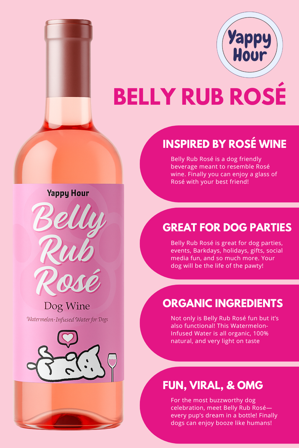 Belly Rub Blush Watermelon Dog Water product detail image for dog hydration