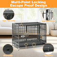 Load image into Gallery viewer, Heavy-duty 37" stackable dog crate by Southlake Paws with multi-point locking system and dual door locks. Ideal for secure co
