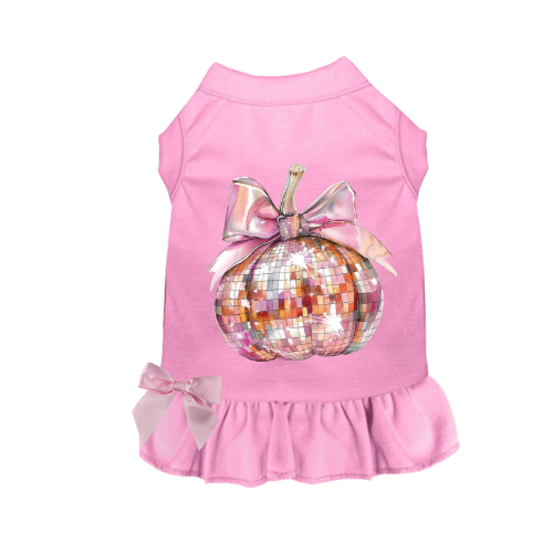 Pretty Pink Pumpkin Dog Dress 