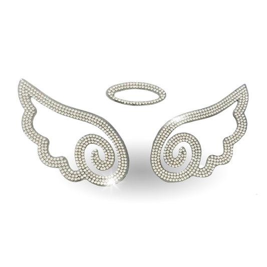 Bling Sticker Pack by Southlake Paws featuring sparkling rhinestone angel wings and a halo design.