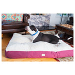 Armarkat M02HJH/MB-X Extra Large Pet Bed Mat With Poly Fill Cushion & Removel Cover  Burgundy & Ivory