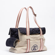 Canvas Bag And Navy Blue Dog Carrier