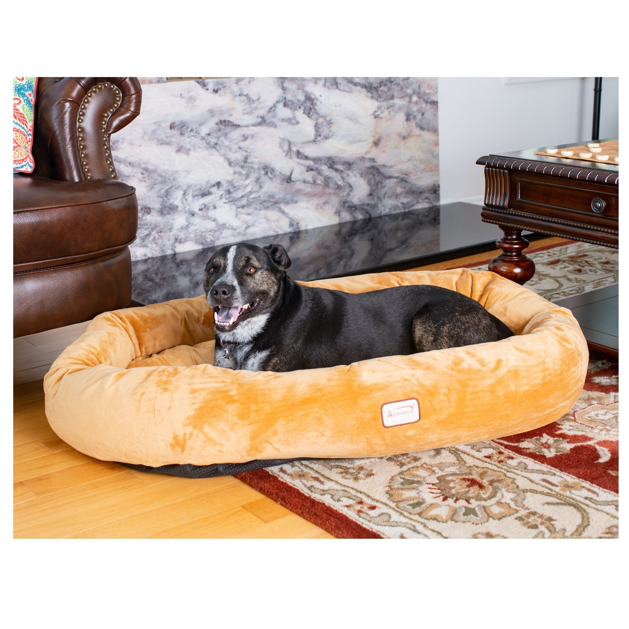 Armarkat Bolstered Pet Bed Mat - Brown - Large