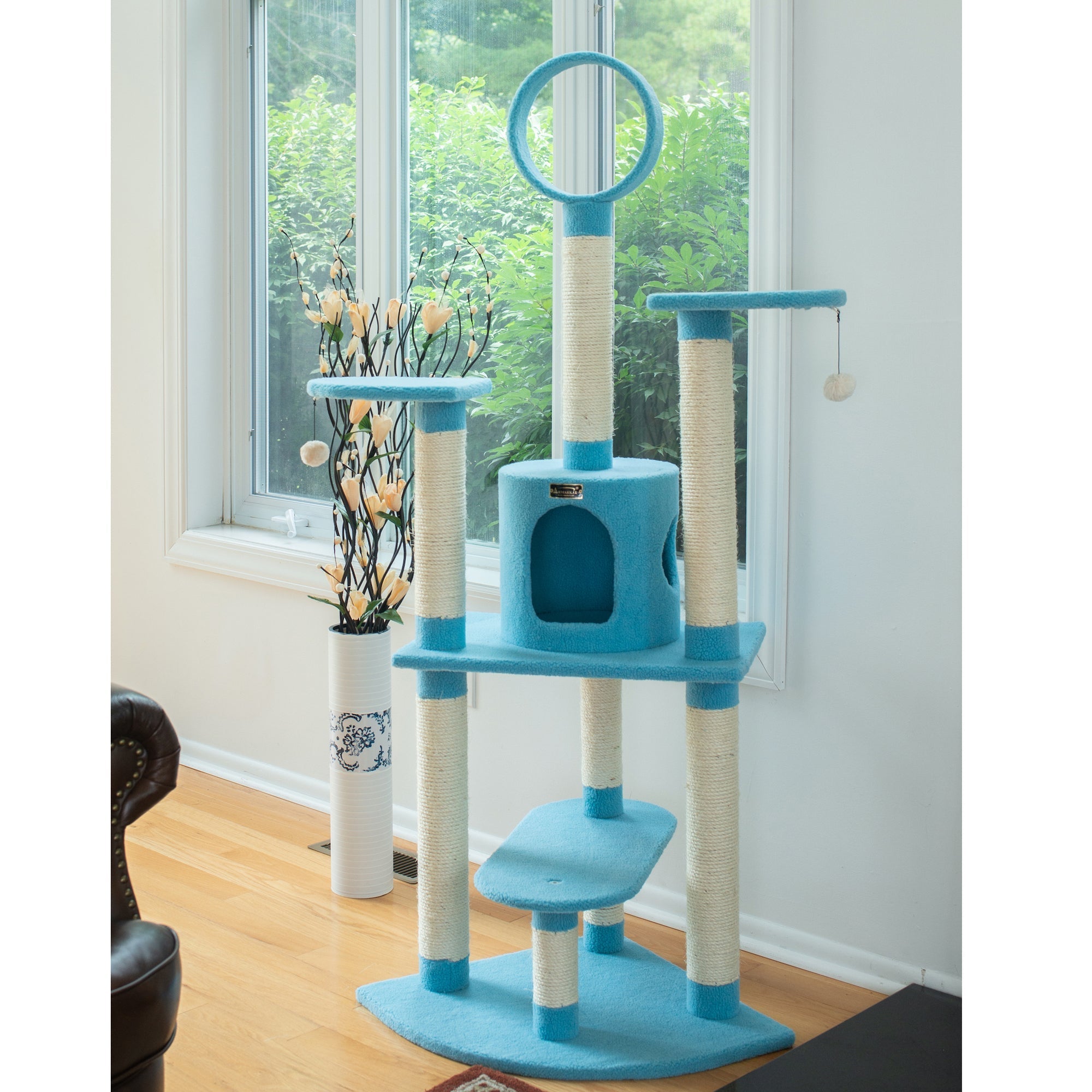 Armarkat Classic Cat Condo B6605 - 65-Inch - Sky/Blue