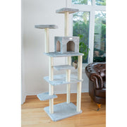 GleePet GP78740822 74-Inch Cat Tree  With Seven Levels Silver Gray