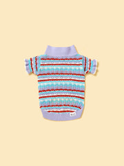 Pet & Me Spring Summer Lavender Ruffle Crochet Short Sleeve Polo Shirt 