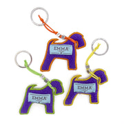 Custom dog keychain in Casentino fabric