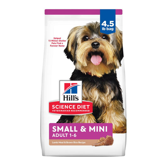 Hill's Science Diet Adult Small & Mini Lamb Meal & Brown Rice Recipe Dry Dog Food Bag (4.5lb) 