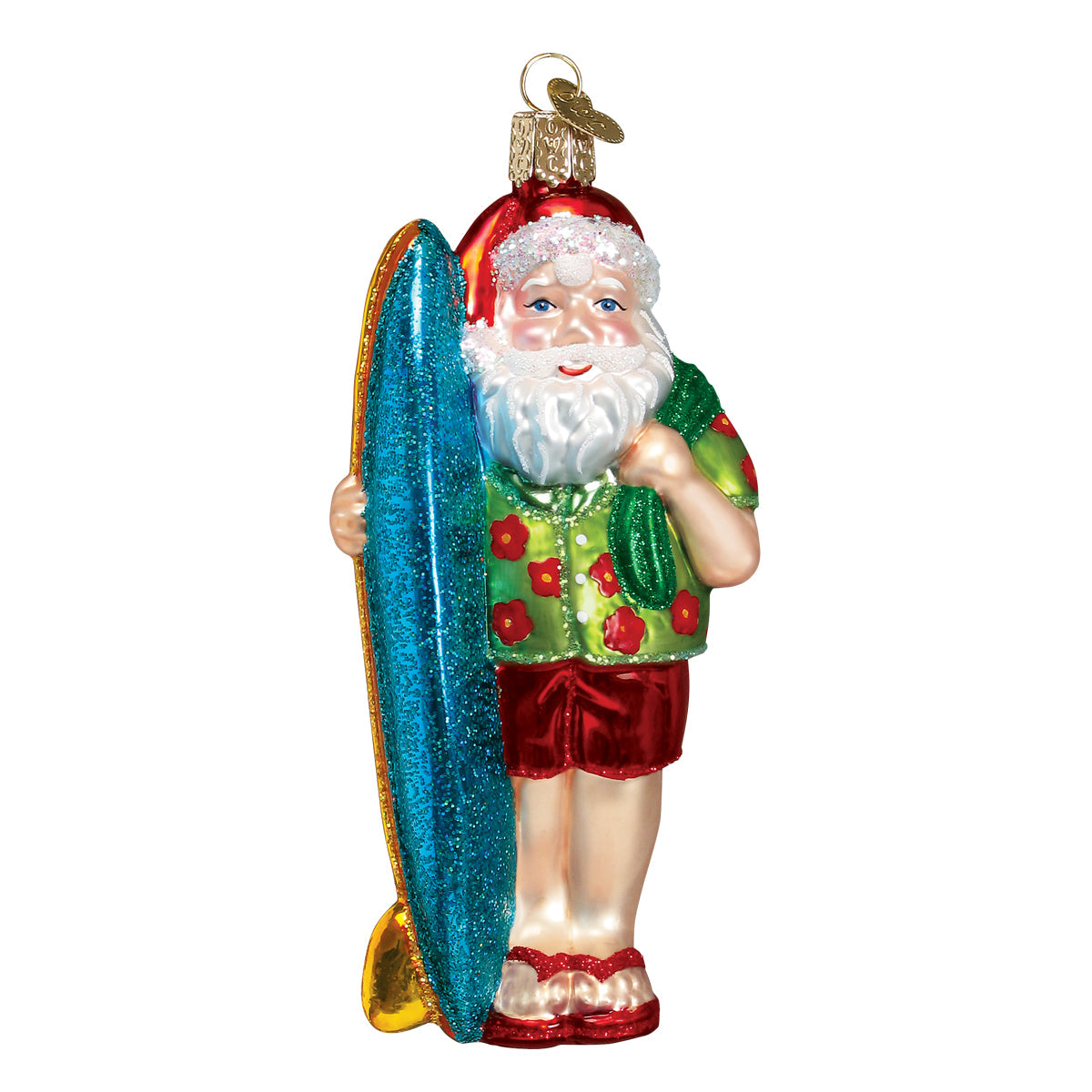 Surfer Santa Ornament - Southlake Paws