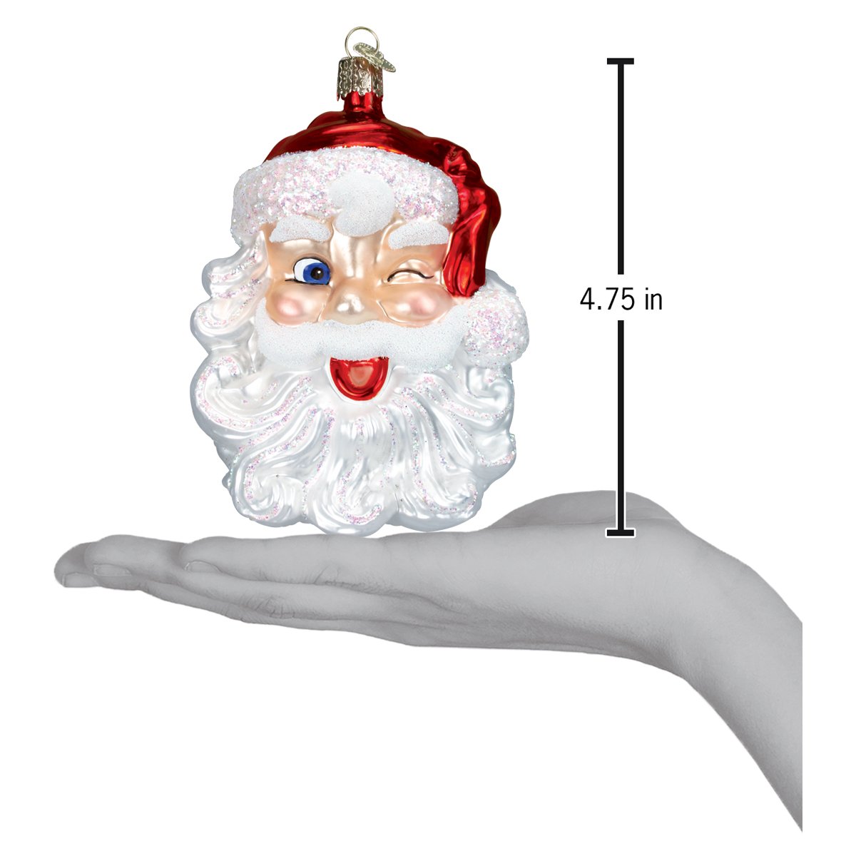 Winking Santa Ornament - Southlake Paws