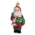 Load image into Gallery viewer, Santa With Wreath Ornament - Southlake Paws
