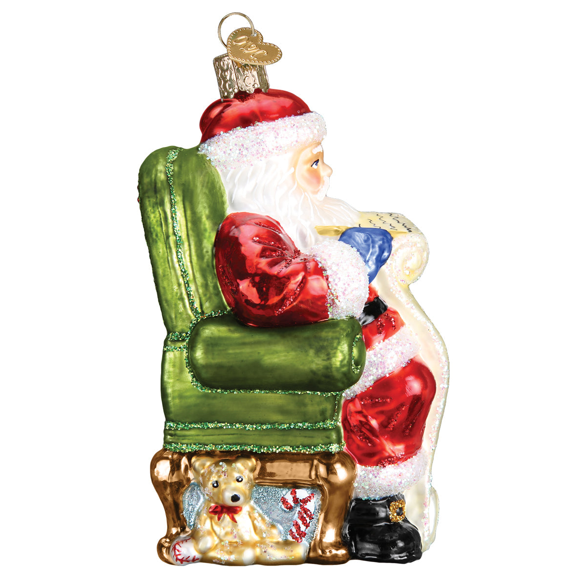 Santa Checking His List Ornament - Southlake Paws