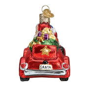 Santa In Antique Car Ornament
