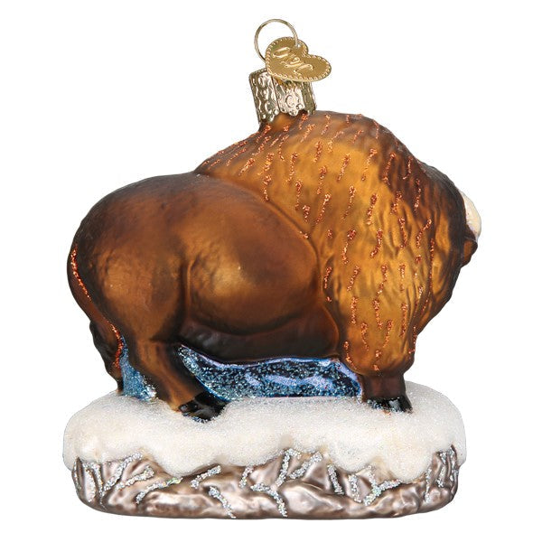 Santa With Bison Ornament - Southlake Paws
